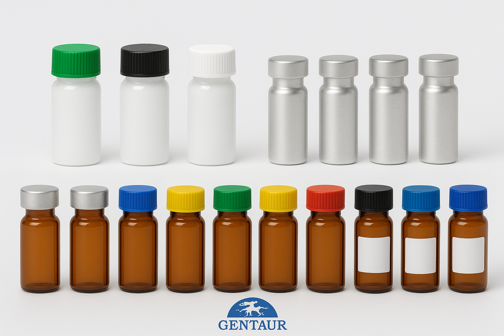 2 ml Weißglasröhrchen mit Schreibfeld mit Kunststoff-Schraubverschluß, weiß - S-9022-0-W